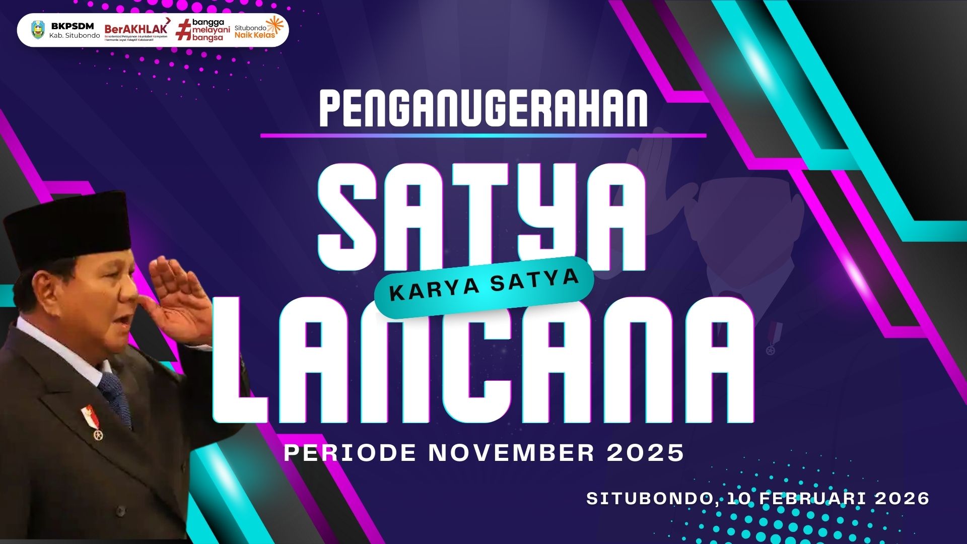 BKPSDM Situbondo Serahkan Penghargaan Satyalancana Karya Satya bagi 98 PNS